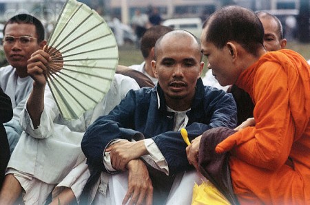 Buddhist Monk Talking to Thich Tri Quang
