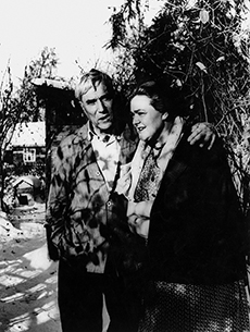 Boris Pasternak and Olga Ivinskaya at his dacha in Peredelkino, late 1950s